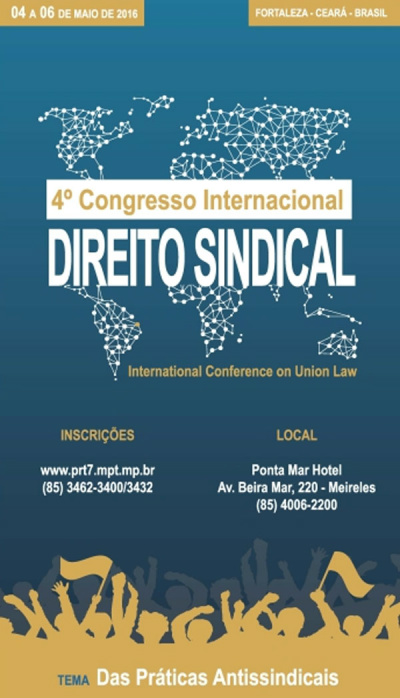 IV Congresso Internacional de Direito Sindical acontece em Fortaleza